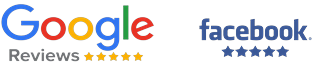 Five star reviews on Google and Facebook